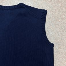 画像11: 「Polo by Ralph Lauren (ポロラルフローレン)」90s 00s 10s ボーイズ Lサイズ Sサイズ相当 コットン ネイビー ポニー刺繍 ローゲージ ニット ベスト (11)