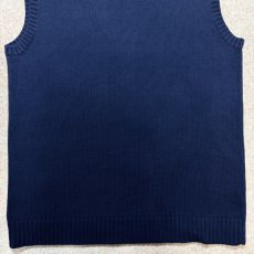 画像12: 「Polo by Ralph Lauren (ポロラルフローレン)」90s 00s 10s ボーイズ Lサイズ Sサイズ相当 コットン ネイビー ポニー刺繍 ローゲージ ニット ベスト (12)