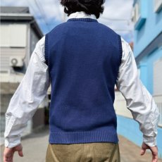 画像18: 「Polo by Ralph Lauren (ポロラルフローレン)」90s 00s 10s ボーイズ Lサイズ Sサイズ相当 コットン ネイビー ポニー刺繍 ローゲージ ニット ベスト (18)
