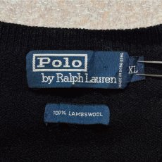 画像6: 「Polo by Ralph Lauren (ポロラルフローレン)」90s 00s 10s XLサイズ ラムズウール ブラック ポニー刺繍 ニット ベスト (6)