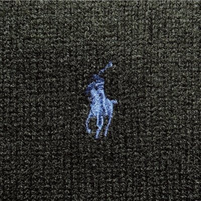 画像1: 「Polo by Ralph Lauren (ポロラルフローレン)」90s 00s 10s XLサイズ ラムズウール ブラック ポニー刺繍 ニット ベスト