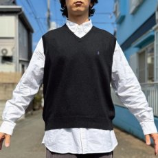 画像14: 「Polo by Ralph Lauren (ポロラルフローレン)」90s 00s 10s XLサイズ ラムズウール ブラック ポニー刺繍 ニット ベスト (14)