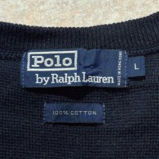 画像6: 「Polo by Ralph Lauren (ポロラルフローレン)」90s 00s 10s Lサイズ コットン ネイビー ポニー刺繍 ニット ベスト (6)