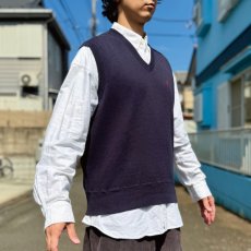 画像15: 「Polo by Ralph Lauren (ポロラルフローレン)」90s 00s 10s Lサイズ コットン ネイビー ポニー刺繍 ニット ベスト (15)