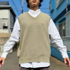 画像15: 「Polo by Ralph Lauren (ポロラルフローレン)」90s 00s 10s XLサイズ コットン オリーブ ポニー刺繍 ローゲージ ニット ベスト (15)
