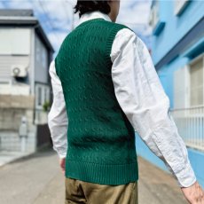 画像19: 「Polo by Ralph Lauren (ポロラルフローレン)」90s 00s 10s ボーイズ XL Sサイズ相当 コットン グリーン ケーブル編み ポニー刺繍 ニット ベスト (19)