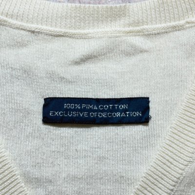 画像2: 「Polo by Ralph Lauren (ポロラルフローレン)」90s 00s 10s 20s S〜Mサイズ相当 ピマコットン オフホワイト ポニー刺繍 ニット ベスト