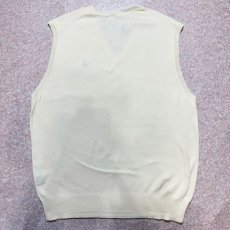 画像9: 「Polo by Ralph Lauren (ポロラルフローレン)」90s 00s 10s 20s S〜Mサイズ相当 ピマコットン オフホワイト ポニー刺繍 ニット ベスト (9)