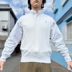 画像15: 「Polo by Ralph Lauren (ポロラルフローレン)」90s 00s 10s 20s S〜Mサイズ相当 ピマコットン オフホワイト ポニー刺繍 ニット ベスト (15)