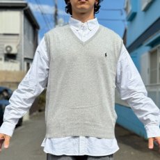 画像15: 「Polo by Ralph Lauren (ポロラルフローレン)」90s 00s 10s Lサイズ ピマコットン ライトグレー ポニー刺繍 ニット ベスト (15)