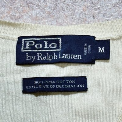 画像2: 「Polo by Ralph Lauren (ポロラルフローレン)」90s 00s 10s Mサイズ ピマコットン オフホワイト ポニー刺繍 ニット ベスト