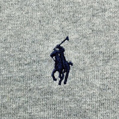画像1: 「Polo by Ralph Lauren (ポロラルフローレン)」90s 00s 10s M〜Lサイズ相当 ピマコットン ライトグレー ポニー刺繍 ニット ベスト