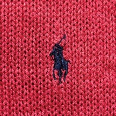 画像7: 「Polo by Ralph Lauren (ポロラルフローレン)」90s 00s 10s Mサイズ リネン コットン レッド ポニー刺繍 ローゲージ ニット ベスト (7)