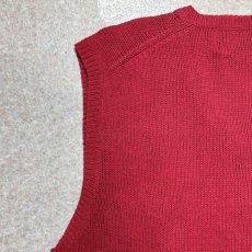 画像9: 「Polo by Ralph Lauren (ポロラルフローレン)」90s 00s 10s Mサイズ リネン コットン レッド ポニー刺繍 ローゲージ ニット ベスト (9)