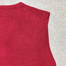 画像11: 「Polo by Ralph Lauren (ポロラルフローレン)」90s 00s 10s Mサイズ リネン コットン レッド ポニー刺繍 ローゲージ ニット ベスト (11)