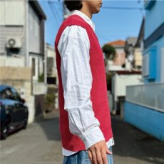 画像16: 「Polo by Ralph Lauren (ポロラルフローレン)」90s 00s 10s Mサイズ リネン コットン レッド ポニー刺繍 ローゲージ ニット ベスト (16)