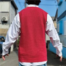 画像18: 「Polo by Ralph Lauren (ポロラルフローレン)」90s 00s 10s Mサイズ リネン コットン レッド ポニー刺繍 ローゲージ ニット ベスト (18)