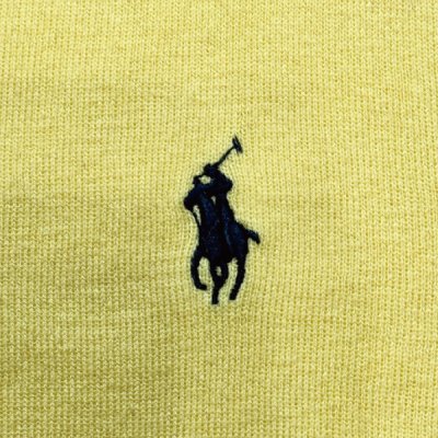 画像1: 「Polo by Ralph Lauren (ポロラルフローレン)」90s 00s 10s XLサイズ ピマコットン イエロー ポニー刺繍 ニット ベスト