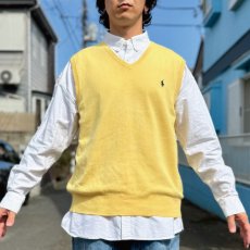 画像15: 「Polo by Ralph Lauren (ポロラルフローレン)」90s 00s 10s XLサイズ ピマコットン イエロー ポニー刺繍 ニット ベスト (15)