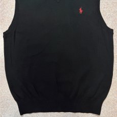 画像5: 「POLO RALPH LAUREN(ポロラルフローレン)」10s 20s Mサイズ ピマコットン ブラック ポニー刺繍 ニット ベスト (5)