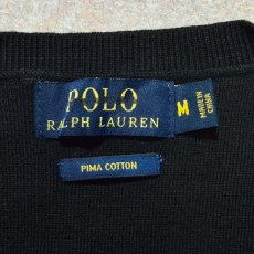 画像6: 「POLO RALPH LAUREN(ポロラルフローレン)」10s 20s Mサイズ ピマコットン ブラック ポニー刺繍 ニット ベスト (6)