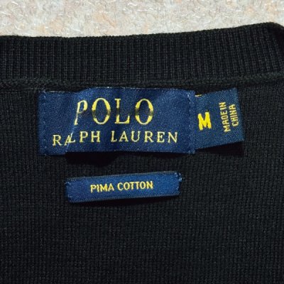 画像2: 「POLO RALPH LAUREN(ポロラルフローレン)」10s 20s Mサイズ ピマコットン ブラック ポニー刺繍 ニット ベスト