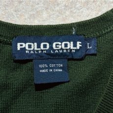 画像6: 「POLO GOLF RALPH LAUREN(ポロゴルフラルフローレン)」80s 90s Lサイズ コットン ミリタリーカーキ ポニー刺繍 ニット ベスト (6)