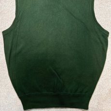 画像12: 「POLO GOLF RALPH LAUREN(ポロゴルフラルフローレン)」80s 90s Lサイズ コットン ミリタリーカーキ ポニー刺繍 ニット ベスト (12)