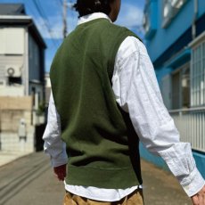 画像17: 「POLO GOLF RALPH LAUREN(ポロゴルフラルフローレン)」80s 90s Lサイズ コットン ミリタリーカーキ ポニー刺繍 ニット ベスト (17)