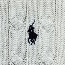 画像7: 「POLO RALPH LAUREN(ポロラルフローレン)」90s 00s 10s ボーイズ XL(18/20) M〜Lサイズ相当 コットン オフホワイト ケーブル編み ポニー刺繍 ニット ベスト (7)