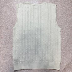 画像10: 「POLO RALPH LAUREN(ポロラルフローレン)」90s 00s 10s ボーイズ XL(18/20) M〜Lサイズ相当 コットン オフホワイト ケーブル編み ポニー刺繍 ニット ベスト (10)