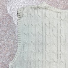 画像11: 「POLO RALPH LAUREN(ポロラルフローレン)」90s 00s 10s ボーイズ XL(18/20) M〜Lサイズ相当 コットン オフホワイト ケーブル編み ポニー刺繍 ニット ベスト (11)