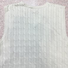 画像12: 「POLO RALPH LAUREN(ポロラルフローレン)」90s 00s 10s ボーイズ XL(18/20) M〜Lサイズ相当 コットン オフホワイト ケーブル編み ポニー刺繍 ニット ベスト (12)