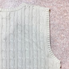 画像13: 「POLO RALPH LAUREN(ポロラルフローレン)」90s 00s 10s ボーイズ XL(18/20) M〜Lサイズ相当 コットン オフホワイト ケーブル編み ポニー刺繍 ニット ベスト (13)