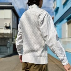 画像19: 「POLO RALPH LAUREN(ポロラルフローレン)」90s 00s 10s ボーイズ XL(18/20) M〜Lサイズ相当 コットン オフホワイト ケーブル編み ポニー刺繍 ニット ベスト (19)