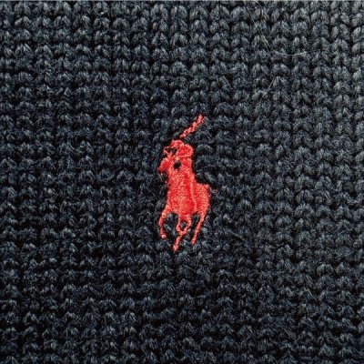 画像1: 「Polo by Ralph Lauren (ポロラルフローレン)」90s 00s 10s Lサイズ コットン ネイビー ポニー刺繍 ローゲージ ニット ベスト