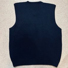 画像9: 「Polo by Ralph Lauren (ポロラルフローレン)」90s 00s 10s Lサイズ コットン ネイビー ポニー刺繍 ローゲージ ニット ベスト (9)