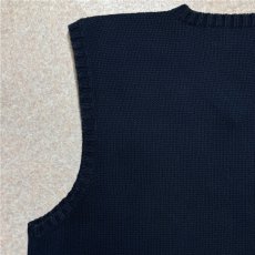 画像10: 「Polo by Ralph Lauren (ポロラルフローレン)」90s 00s 10s Lサイズ コットン ネイビー ポニー刺繍 ローゲージ ニット ベスト (10)