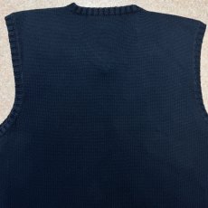 画像11: 「Polo by Ralph Lauren (ポロラルフローレン)」90s 00s 10s Lサイズ コットン ネイビー ポニー刺繍 ローゲージ ニット ベスト (11)