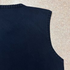 画像12: 「Polo by Ralph Lauren (ポロラルフローレン)」90s 00s 10s Lサイズ コットン ネイビー ポニー刺繍 ローゲージ ニット ベスト (12)
