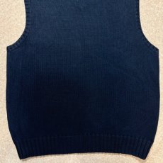 画像13: 「Polo by Ralph Lauren (ポロラルフローレン)」90s 00s 10s Lサイズ コットン ネイビー ポニー刺繍 ローゲージ ニット ベスト (13)