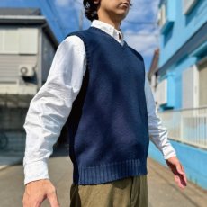 画像16: 「Polo by Ralph Lauren (ポロラルフローレン)」90s 00s 10s Lサイズ コットン ネイビー ポニー刺繍 ローゲージ ニット ベスト (16)