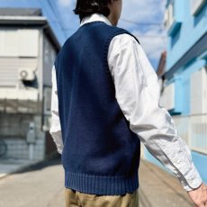 画像18: 「Polo by Ralph Lauren (ポロラルフローレン)」90s 00s 10s Lサイズ コットン ネイビー ポニー刺繍 ローゲージ ニット ベスト (18)