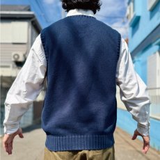 画像19: 「Polo by Ralph Lauren (ポロラルフローレン)」90s 00s 10s Lサイズ コットン ネイビー ポニー刺繍 ローゲージ ニット ベスト (19)