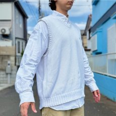 画像17: 「Polo by Ralph Lauren (ポロラルフローレン)」90s 00s 10s XLサイズ コットン オフホワイト ポニー刺繍 ローゲージ ニット ベスト (17)