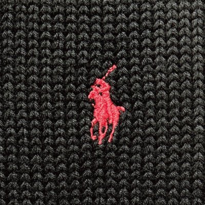 画像1: 「Polo by Ralph Lauren (ポロラルフローレン)」90s 00s 10s M〜Lサイズ相当 コットン ブラック ポニー刺繍 ローゲージ ニット ベスト
