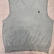 画像5: 「Polo by Ralph Lauren (ポロラルフローレン)」90s 00s 10s XLサイズ ピマコットン ライトグレー ポニー刺繍 ニット ベスト (5)