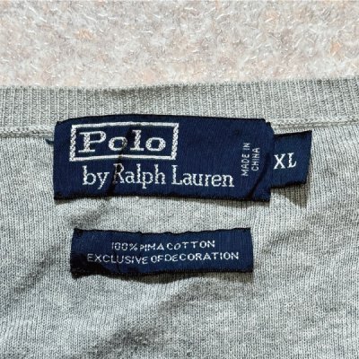 画像2: 「Polo by Ralph Lauren (ポロラルフローレン)」90s 00s 10s XLサイズ ピマコットン ライトグレー ポニー刺繍 ニット ベスト