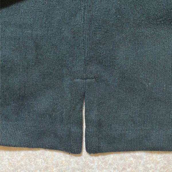 「Polo RALPH LAUREN(ポロ ラルフローレン)」ハーフジップ ポニー刺繍 ブラック コットン ニット
