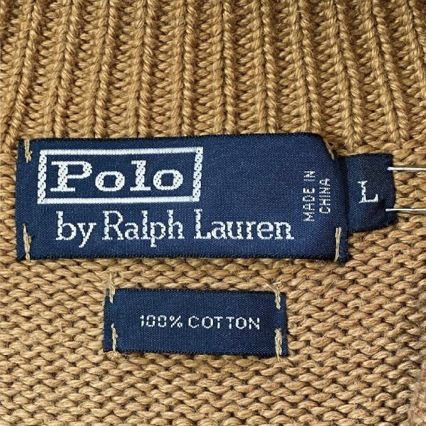 「POLO RALPH LAUREN(ポロ ラルフローレン)」ポニー刺繍 ハーフジップ コーヒーブラウン ニット